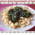 Vegetarisch: Spinat-Gorgonzolasoße mit Pasta