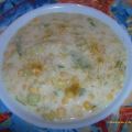 Curry-Schmand-Suppe mit Mais und Lauch