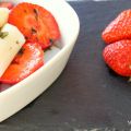 Spargelsalat mit Erdbeeren und Basilikumdressing