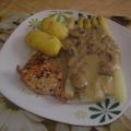Putenschnitzel mit Pilzrahm und Frühkartoffeln