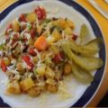 Bratkartoffelpfanne mit Speck und Gemüse