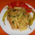 wurst zucchini pfanne mit nudeln