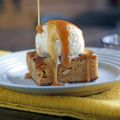 Walnut Blondie with Maple Butter Sauce