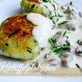 Kartoffelpätzchen mit Champignonsauce.