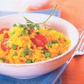 Safran-Risotto mit Tomaten