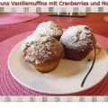Vanille-Muffins mit Cranberries und Nougat