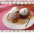 Vanille-Muffins mit Cranberries und Nougat
