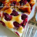 Käsekuchen mit Himbeeren (ohne Boden)