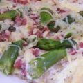 Flammkuchen vom grünem Spargel