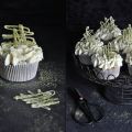 Matcha Cupcakes mit weißer Schokolade