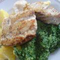 Seelachsfilet auf Spinatbett
