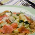 Spaghetti mit Zucchini-Sahne-Soße und[...]
