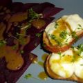 Rote Bete Carpaccio mit Ziegenkäse-Crostini