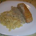 Lachs im Bierteigmantel