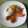 Schweinemedaillons mit Thaigemüse und Reis
