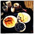 Sommer Sonne Blaubeer-Pfannkuchen