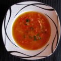 Tomatensuppe mit Scampis und Reis