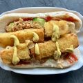 Hot Dog mit Fischstäbchen