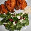 [Rezept]: Süßkartoffel Wedges mit Feldsalat