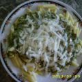 Pilz-Spinat mit Nudeln und Pecorino