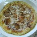 Weinbergpfirsich-Zimt Pfannkuchen