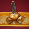 Aufgespießter Gockel mit Knödeln, Sauerkraut[...]