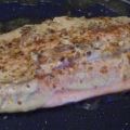 Lachsforelle mit Senf und Harissa