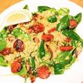 Couscous mit Chorizo, Zwiebeln und Spinat