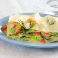Blitz-Lasagne mit Lauch und Garnelen