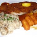 Schnitzel mit braune Rahmchampignons
