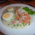 Vegetarisch: Gemüseragout in Estragonrahm mit Ei