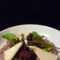 Nussiges Rhabarber-Risotto in rotweinrot mit[...]