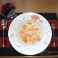 Bandnudeln mit Lachs in Honig-Senf-Sauce