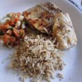 Seelachsfilet auf der Haut gebraten mit kalter[...]