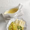Spargel mit Sauce hollandaise und Kartoffeln