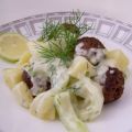 Gurken-Kartoffel-Pfanne mit Hackbällchen