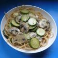 Spaghetti mit Zucchini und Pilzen