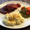 Tomatenfleisch mit Kartoffelstock