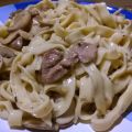 Bandnudeln mit Schweinefilet in Sherry-Sauce