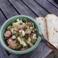 Käbowu-Salat (Grüne Bohnen-Käse-Wurst)