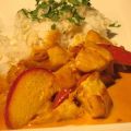 Fruchtiges Curryhuhn mit Mandelreis