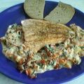 Lachs gebraten mit bunten Schmand