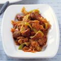 Blitzgulasch mit Sauerkraut