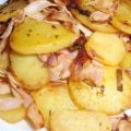 Bratkartoffeln mit Schinken und Peperoni