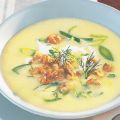 Lauchsuppe mit Krabben