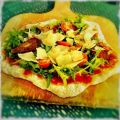 Pizza Rucola mit Austernpilzen