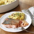 Kartoffelgratin mit knusprigen Lachsfilet