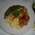 Tagliatelle mit Hühnerfilet und Orangensauce