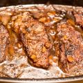 Rumpsteak in Rotwein-Soße
