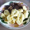 Leber in Stückchen mit Tortellini